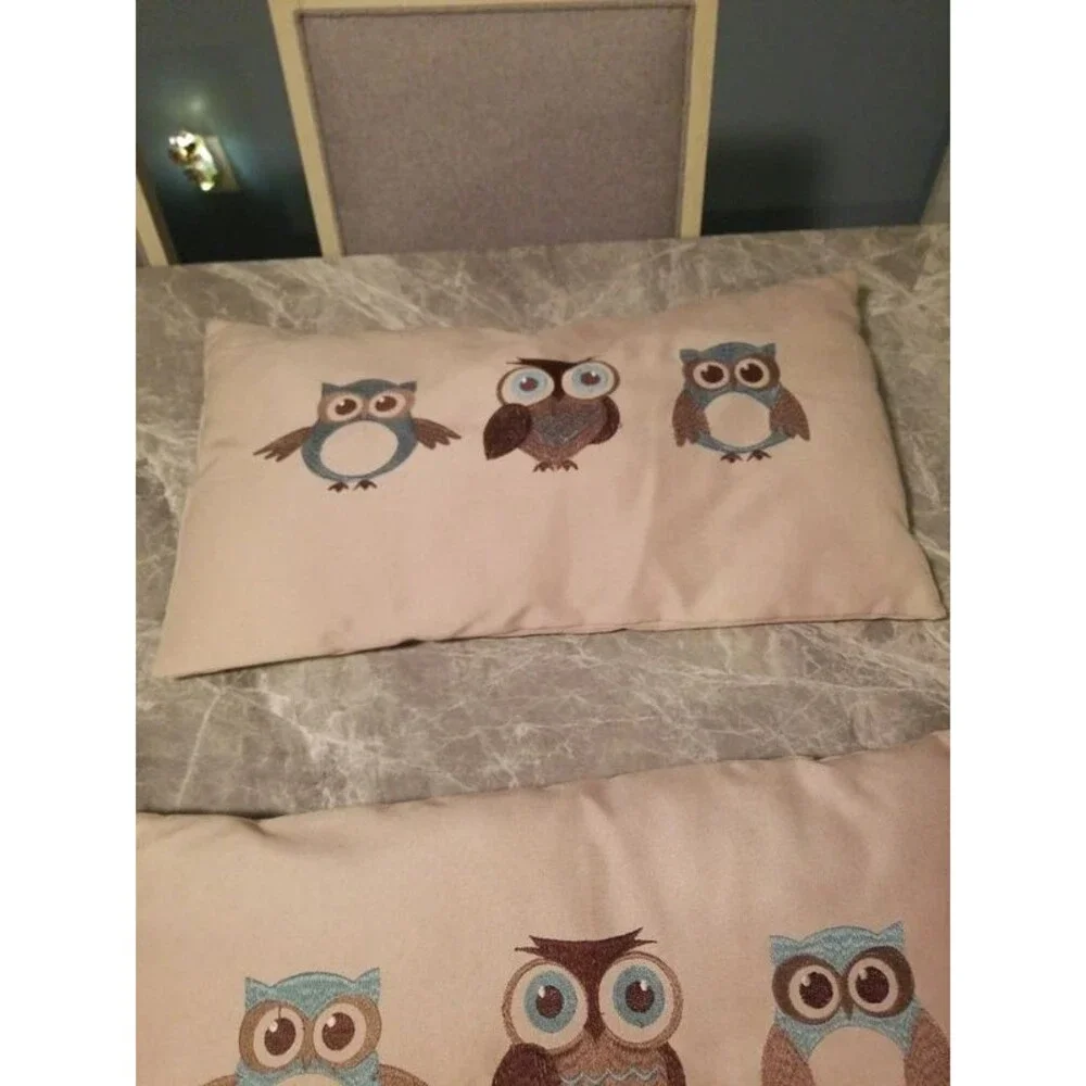 Pair of owl pillows